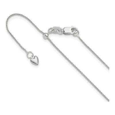10K White Gold 0.8mm Diamond-Cut Wheat Chain
