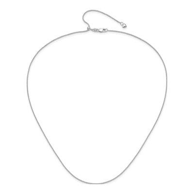 10K White Gold 1mm Diamond-Cut Wheat Chain – view 5