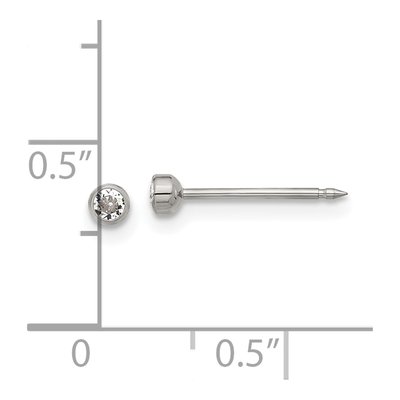 Titanium 3mm Round Crystal Stud Earrings – view 4