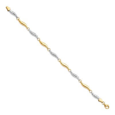 10K Yellow Gold Diamond-Cut Bracelet – view 3