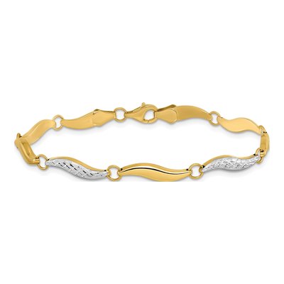 10K Yellow Gold Diamond-Cut Bracelet – view 4