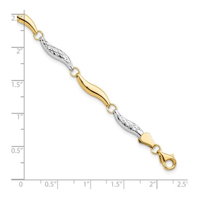 10K Yellow Gold Diamond-Cut Bracelet – view 5