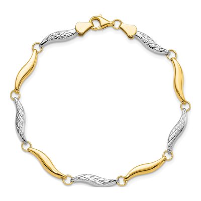 10K Yellow Gold Diamond-Cut Bracelet – view 6