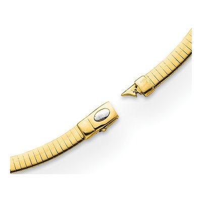 10K Two-Tone Gold Reversible Omega Necklace – view 4