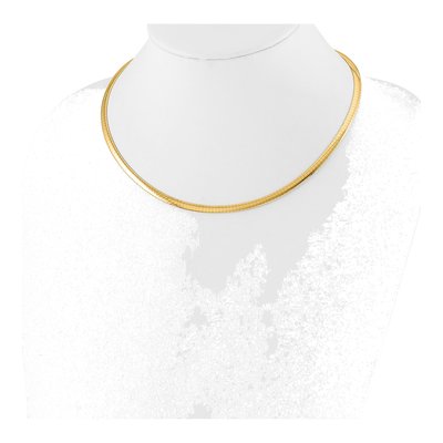 10K Two-Tone Gold Reversible Omega Necklace – view 5