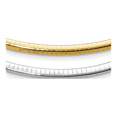 10K Two-Tone Gold Reversible Omega Necklace