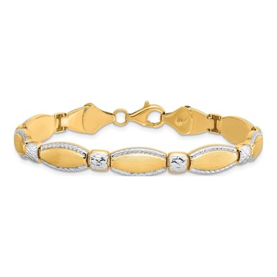 10K Yellow Gold Diamond-Cut Bracelet – view 5