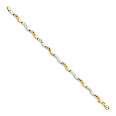 10K Yellow Gold Diamond-Cut Bracelet – view 4