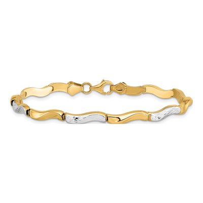 10K Yellow Gold Diamond-Cut Bracelet – view 5