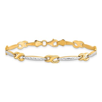 10K Yellow Gold Diamond-Cut Bracelet – view 3