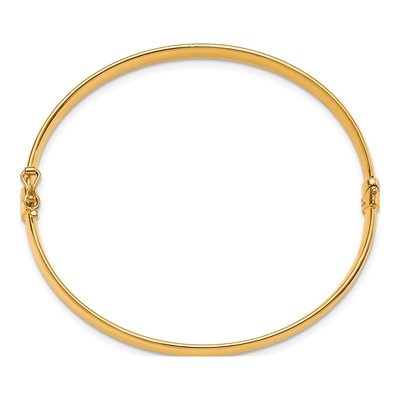 10K Yellow Gold Hinged Bangle Bracelet – view 2