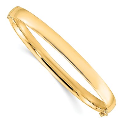 10K Yellow Gold Hinged Bangle Bracelet