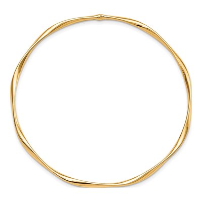 10K Yellow Gold Twisted Slip-On Bangle Bracelet – view 3