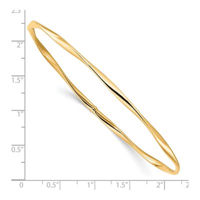 10K Yellow Gold Twisted Slip-On Bangle Bracelet – view 4