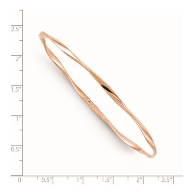 10K Rose Gold Twisted Bangle Bracelet – view 3