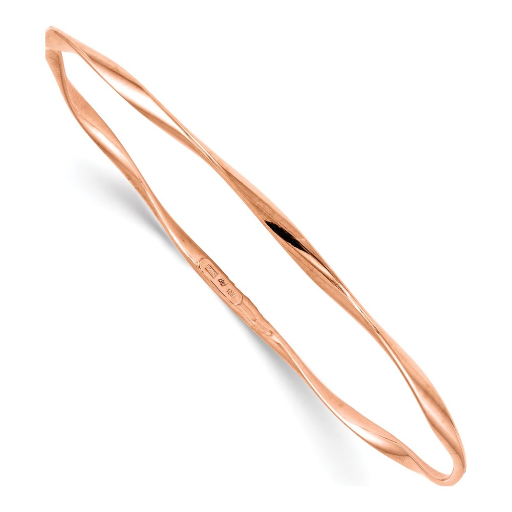 10K Rose Gold Twisted Bangle Bracelet