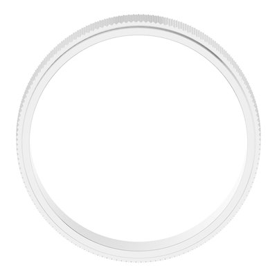 Sterling Silver 6mm Stepped-Edge Knurled Flat Wedding Band – view 2