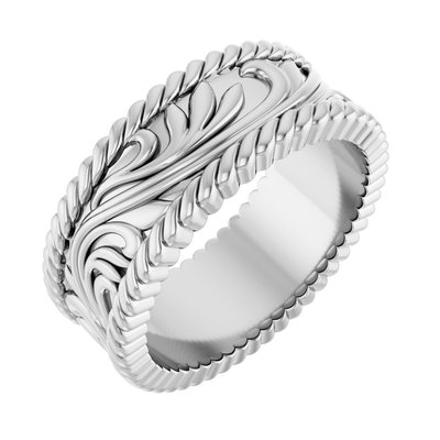 Sterling Silver 7mm Sculptural Wedding Band