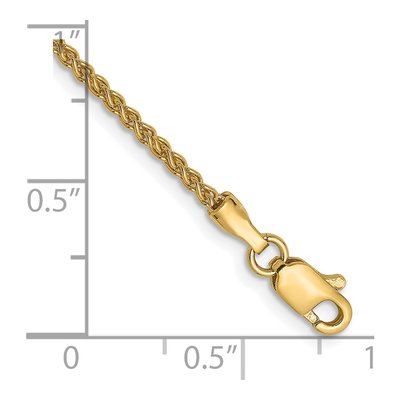 14K Yellow Gold 1.5mm Wheat Chain Anklet – view 3
