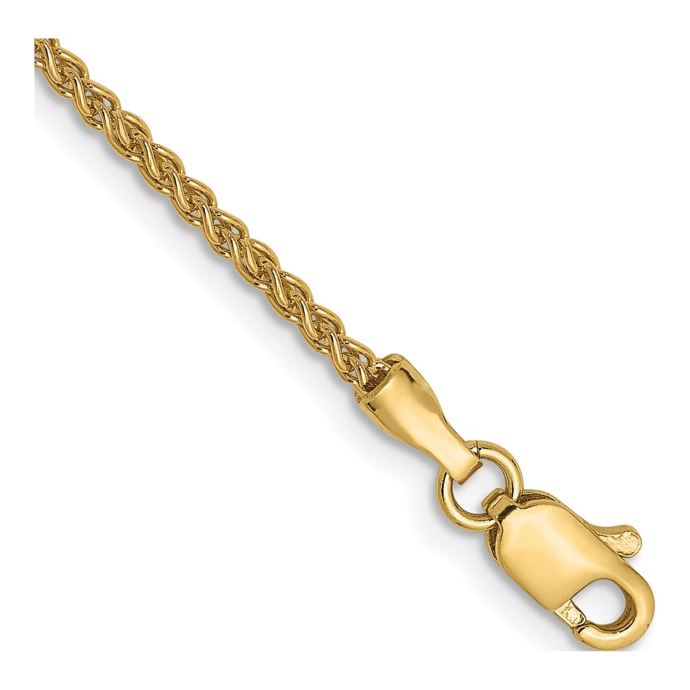 14K Yellow Gold 1.5mm Wheat Chain Anklet