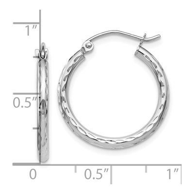 14K White Gold 20mm Round Hoop Earrings – view 5
