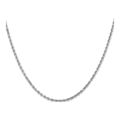14K White Gold 2mm Diamond-Cut Rope Chain – view 3