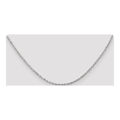 14K White Gold 2mm Diamond-Cut Rope Chain – view 5