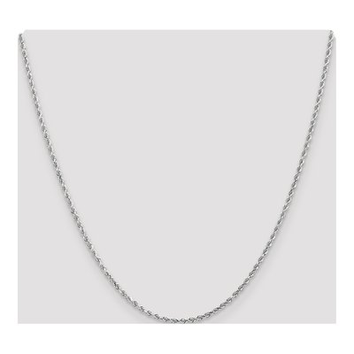 14K White Gold 2mm Diamond-Cut Rope Chain – view 5