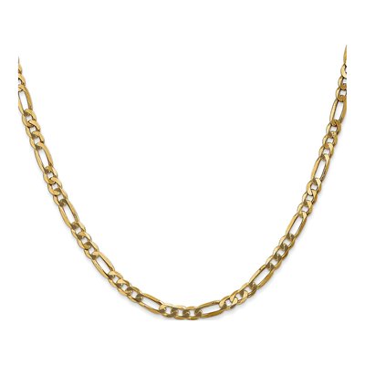 14K Yellow Gold 4mm Flat Figaro Chain – view 4