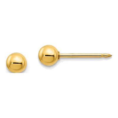 14K Yellow Gold Ball Stud Earrings