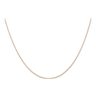 14K Rose Gold 0.6mm Cable Rope Chain – view 3
