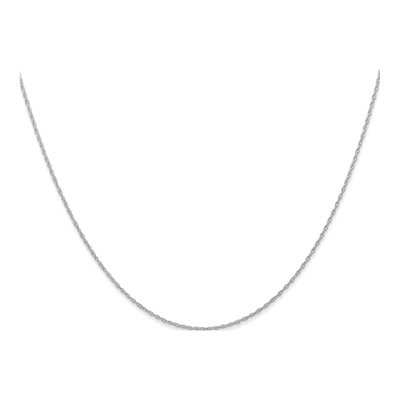 14K White Gold 0.6mm Cable Rope Chain – view 3