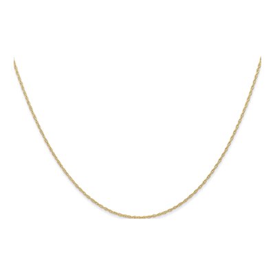 14K Yellow Gold 0.6mm Cable Rope Chain – view 3