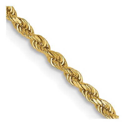 14K Yellow Gold 1.5mm Diamond-Cut Rope Chain