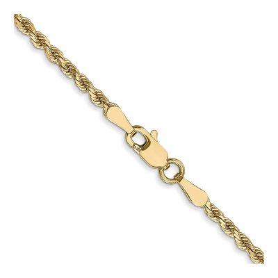 14K Yellow Gold 2mm Diamond-Cut Rope Chain – view 4