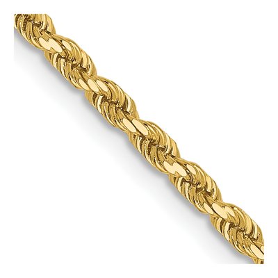 14K Yellow Gold 2mm Diamond-Cut Rope Chain