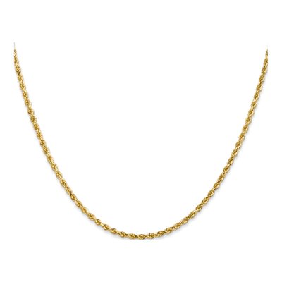 14K Yellow Gold 2mm Diamond-Cut Rope Chain – view 3
