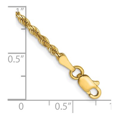 14K Yellow Gold 2.5mm Diamond-Cut Rope Chain Bracelet – view 3