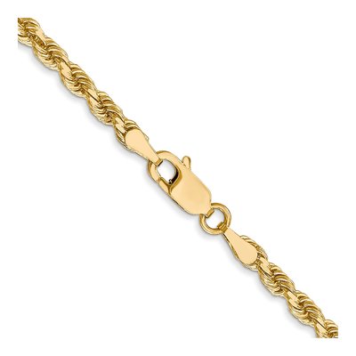 14K Yellow Gold 3mm Diamond-Cut Rope Chain – view 4