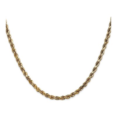 14K Yellow Gold 3.5mm Diamond-Cut Rope Chain – view 4