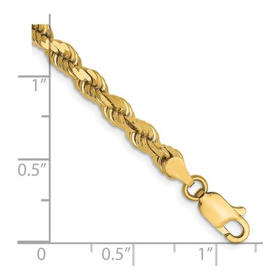 14K Yellow Gold 4mm Diamond-Cut Rope Chain Bracelet – view 3