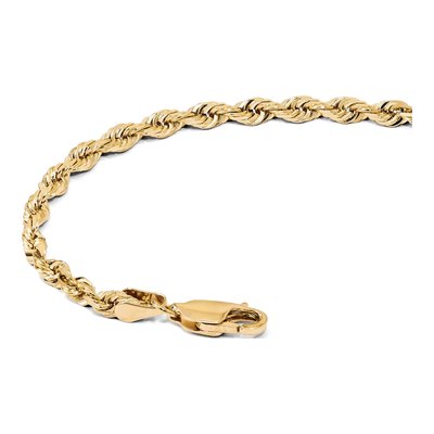 14K Yellow Gold 4.5mm Diamond-Cut Rope Chain – view 7