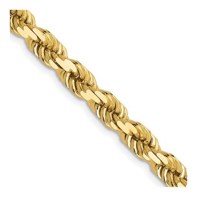 14K Yellow Gold 4.5mm Diamond-Cut Rope Chain