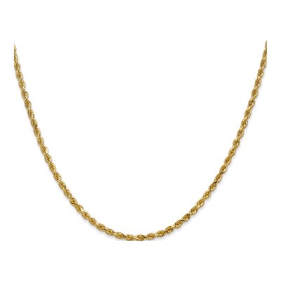 14K Yellow Gold 2.5mm Diamond-Cut Quadruple Rope Chain – view 3