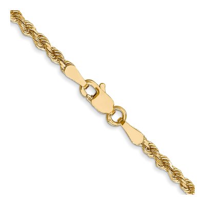 14K Yellow Gold 2.5mm Diamond-Cut Quadruple Rope Chain – view 4