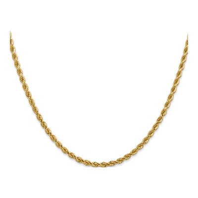 14K Yellow Gold 2.75mm Diamond-Cut Quadruple Rope Chain – view 4