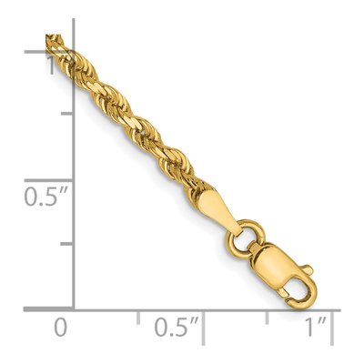 14K Yellow Gold 2.75mm Diamond-Cut Quadruple Rope Chain Bracelet – view 3