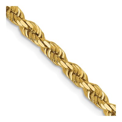 14K Yellow Gold 3.5mm Diamond-Cut Quad Quadruple Rope Chain