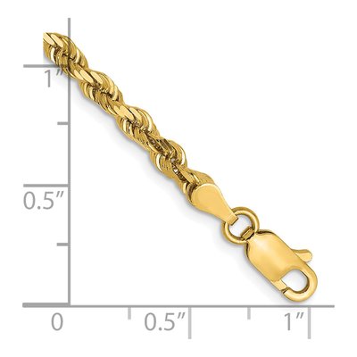 14K Yellow Gold 3.5mm Diamond-Cut Quadruple Rope Chain Bracelet – view 3