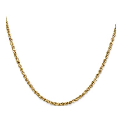 14K Yellow Gold 2.5mm Diamond-Cut Rope Chain – view 3
